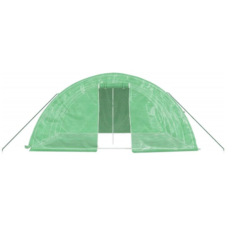 Växthus med stålram grön 20 m² vidaXL 5 x 4 x 2.3 m – bild 4