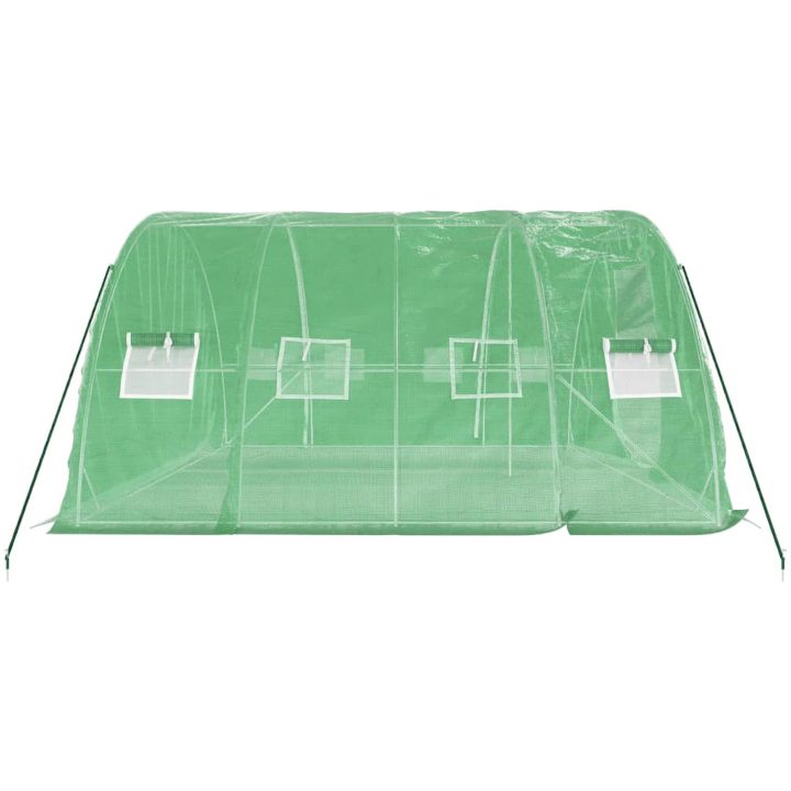 Växthus med stålram grön 20 m² vidaXL 5 x 4 x 2.3 m – bild 5