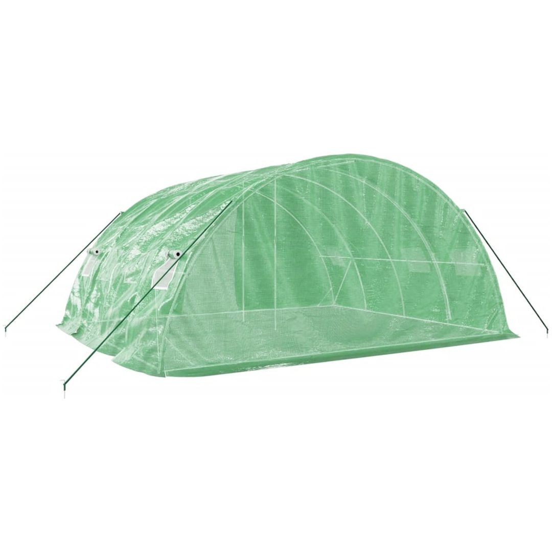 Växthus med stålram grön 20 m² vidaXL 5 x 4 x 2.3 m – bild 6