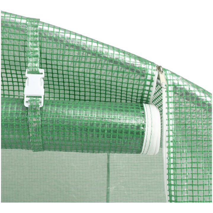 Växthus med stålram grön 20 m² vidaXL 5 x 4 x 2.3 m – bild 8