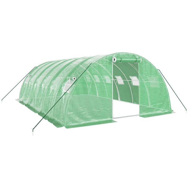 Växthus med stålram grön 24 m² vidaXL 6 x 4 x 2 m – bild 2