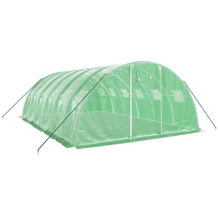 Växthus med stålram grön 24 m² vidaXL 6 x 4 x 2 m – bild 3