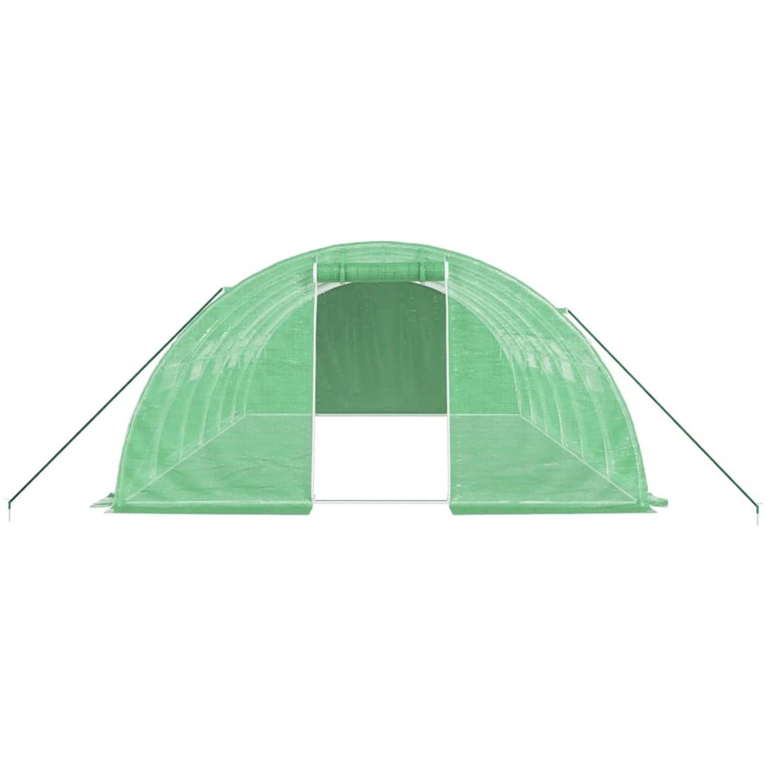 Växthus med stålram grön 24 m² vidaXL 6 x 4 x 2 m – bild 4