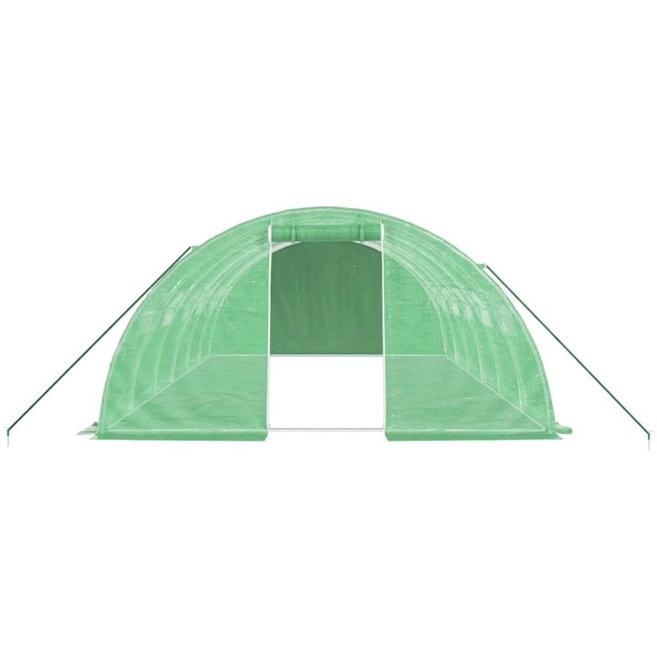 Växthus med stålram grön 24 m² vidaXL 6 x 4 x 2 m – bild 4