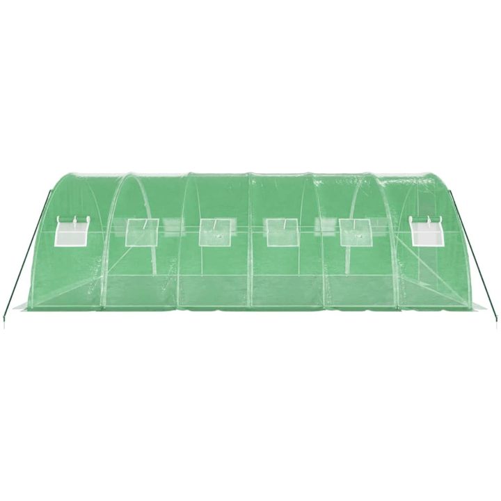 Växthus med stålram grön 24 m² vidaXL 6 x 4 x 2 m – bild 5
