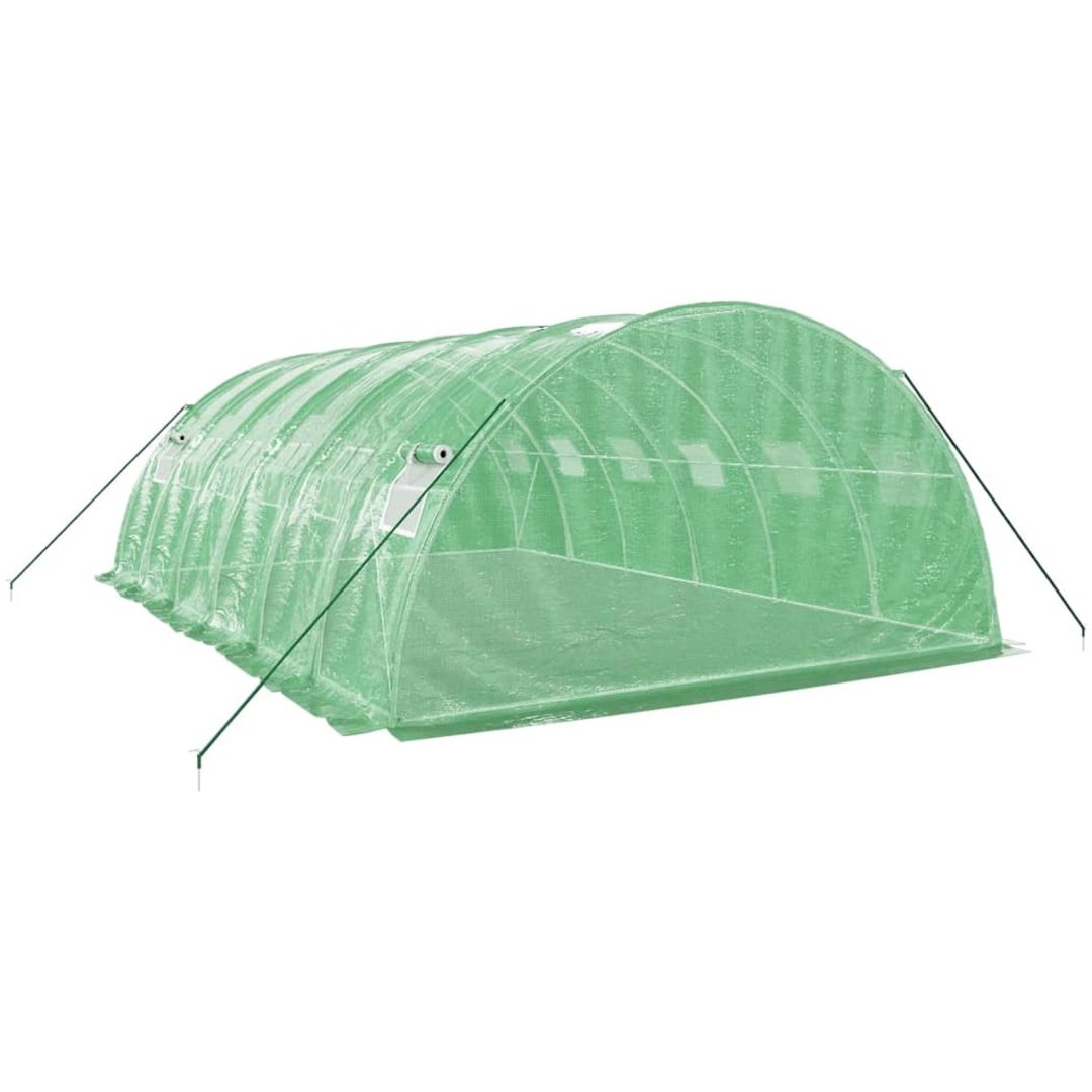 Växthus med stålram grön 24 m² vidaXL 6 x 4 x 2 m – bild 6