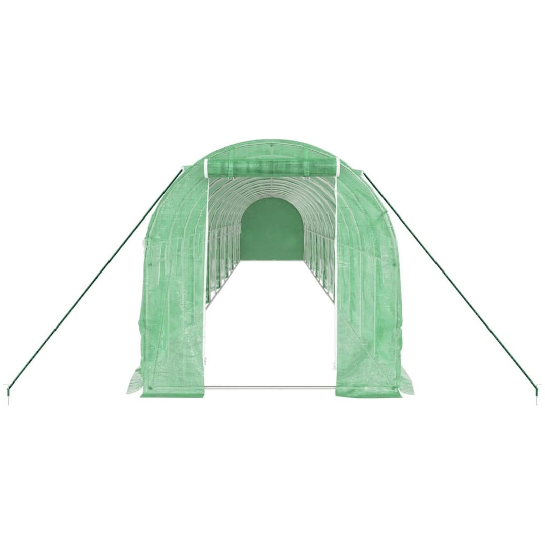 Växthus med stålram grön 28 m² vidaXL 14 x 2 x 2 m – bild 4