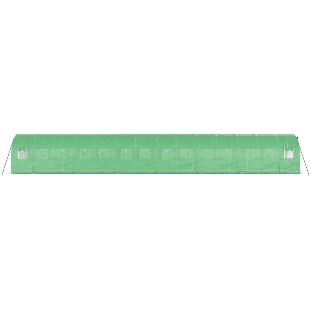 Växthus med stålram grön 28 m² vidaXL 14 x 2 x 2 m – bild 5