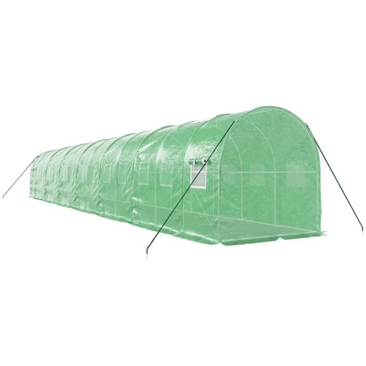 Växthus med stålram grön 28 m² vidaXL 14 x 2 x 2 m – bild 6