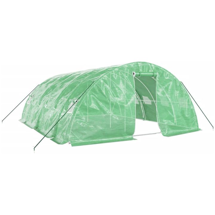 Växthus med stålram grön 30 m² vidaXL 6 x 5 x 2.3 m – bild 2