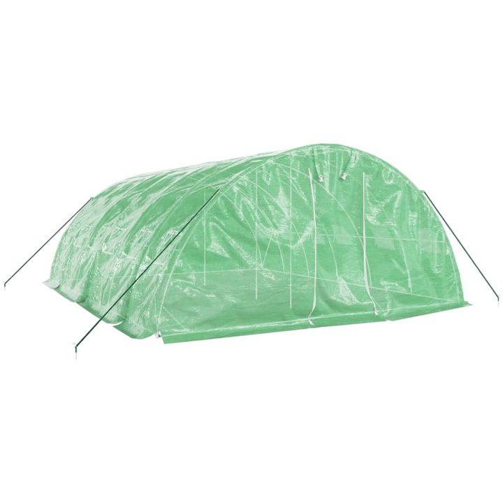 Växthus med stålram grön 30 m² vidaXL 6 x 5 x 2.3 m – bild 3