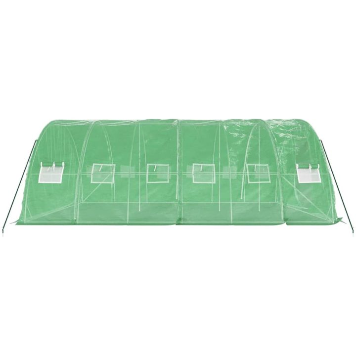 Växthus med stålram grön 30 m² vidaXL 6 x 5 x 2.3 m – bild 5