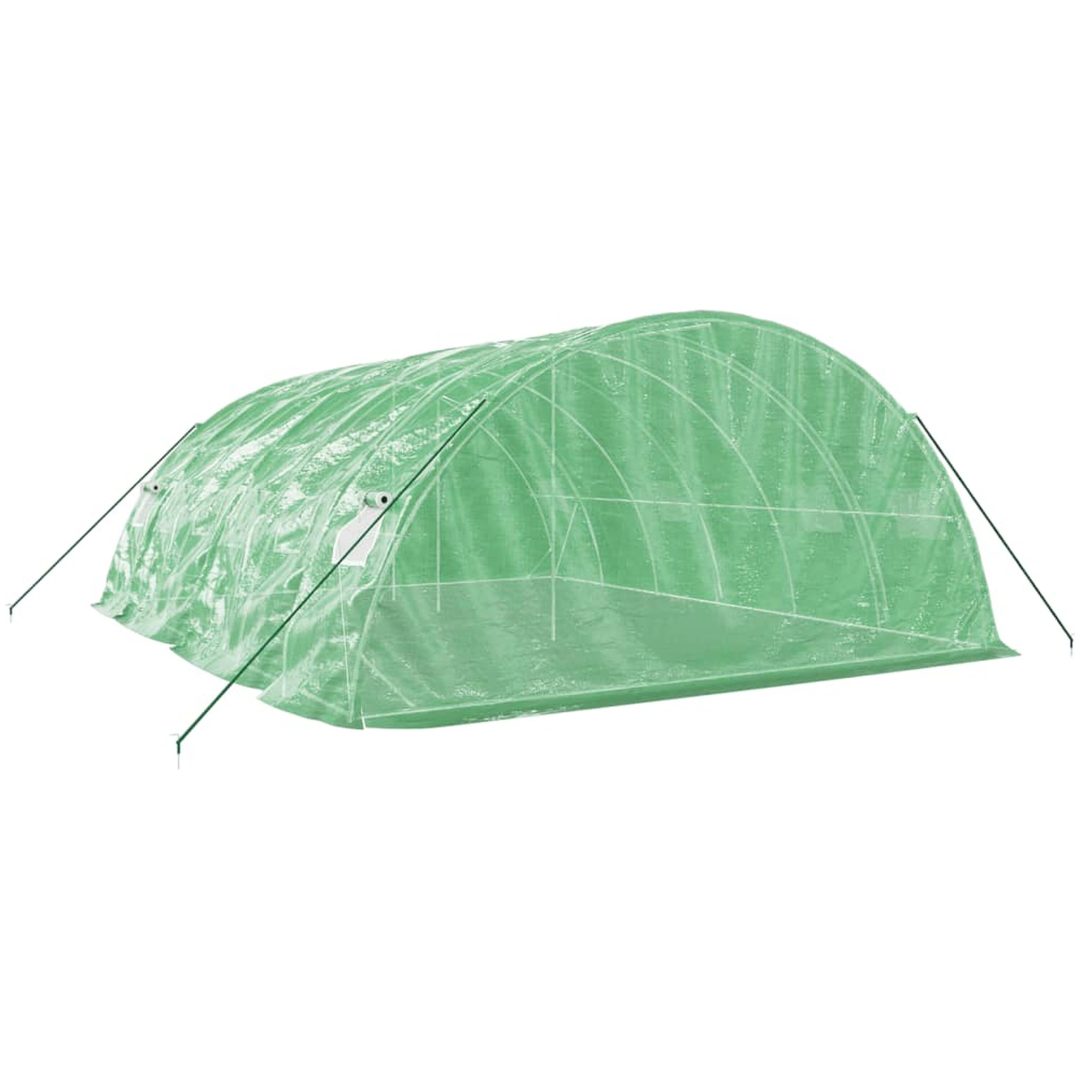 Växthus med stålram grön 30 m² vidaXL 6 x 5 x 2.3 m – bild 6
