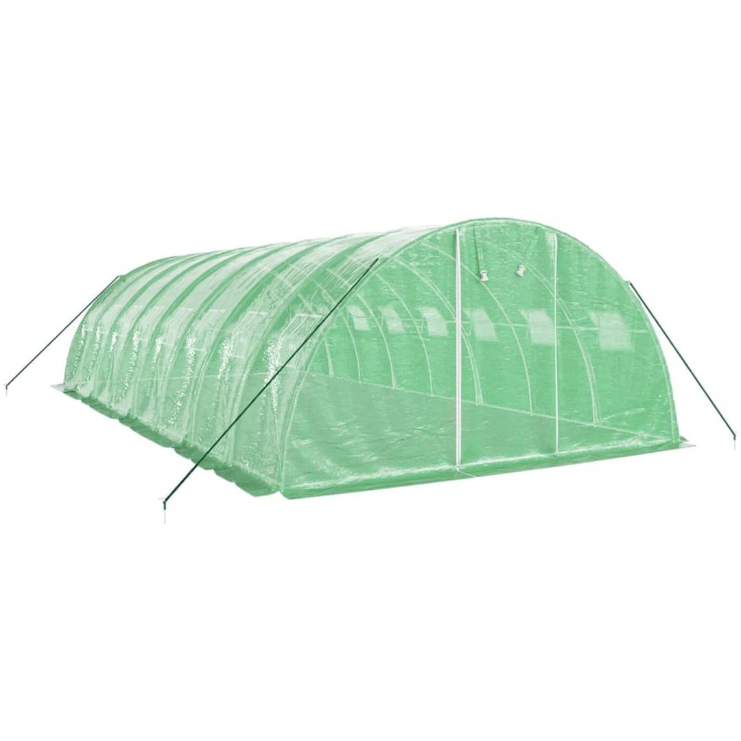 Växthus med stålram grön 32 m² vidaXL 8 x 4 x 2 m – bild 3
