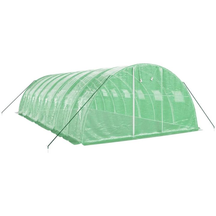 Växthus med stålram grön 32 m² vidaXL 8 x 4 x 2 m – bild 3