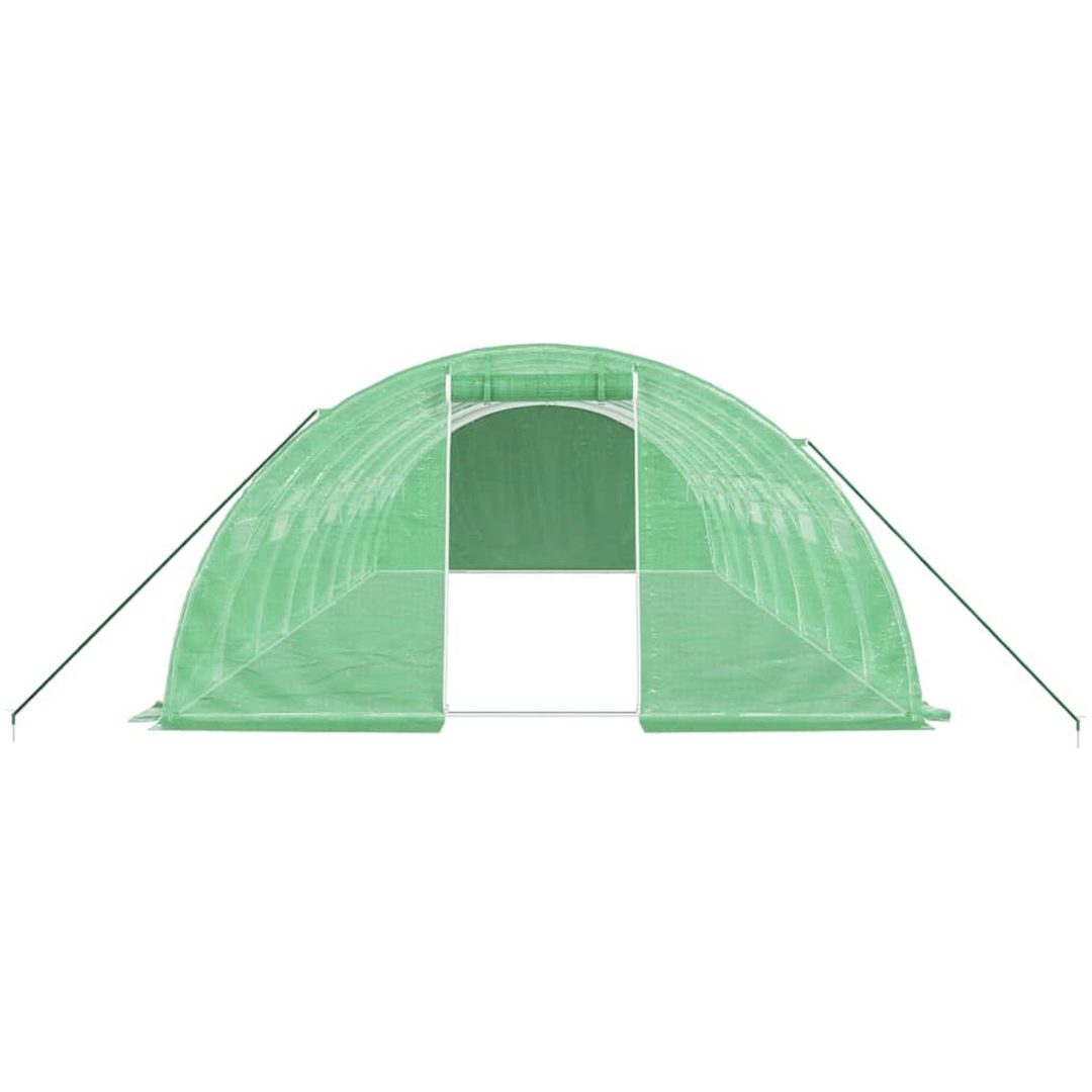 Växthus med stålram grön 32 m² vidaXL 8 x 4 x 2 m – bild 4