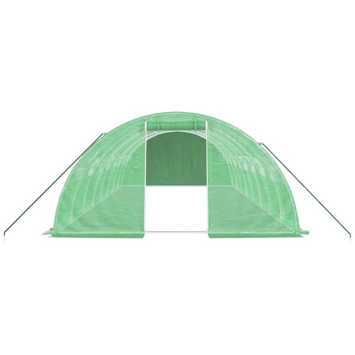 Växthus med stålram grön 32 m² vidaXL 8 x 4 x 2 m – bild 4