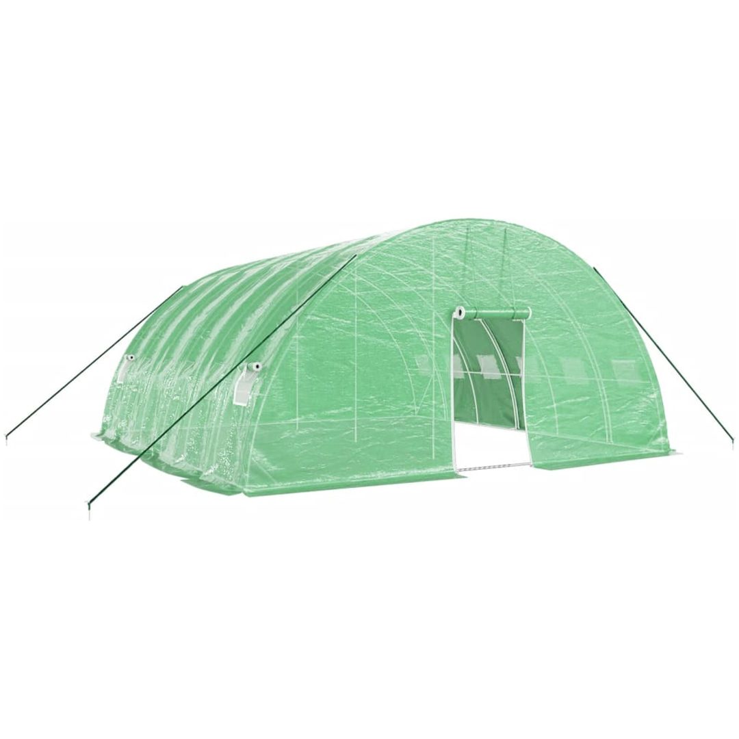 Växthus med stålram grön 36 m² vidaXL 6 x 6 x 2.85 m – bild 2