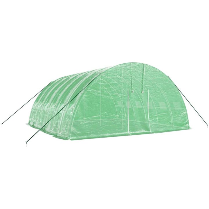 Växthus med stålram grön 36 m² vidaXL 6 x 6 x 2.85 m – bild 3