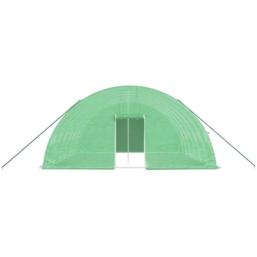 Växthus med stålram grön 36 m² vidaXL 6 x 6 x 2.85 m – bild 4