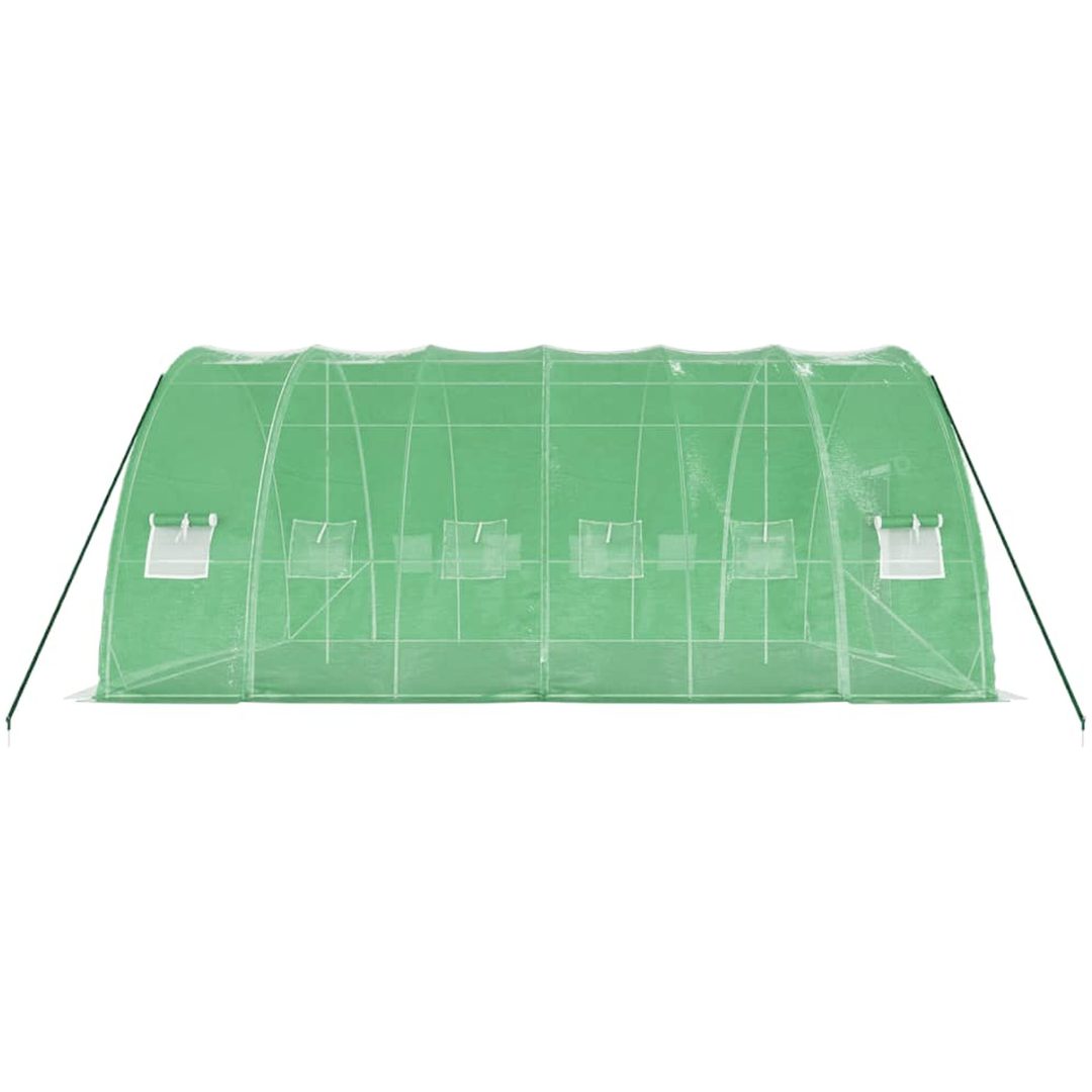 Växthus med stålram grön 36 m² vidaXL 6 x 6 x 2.85 m – bild 5
