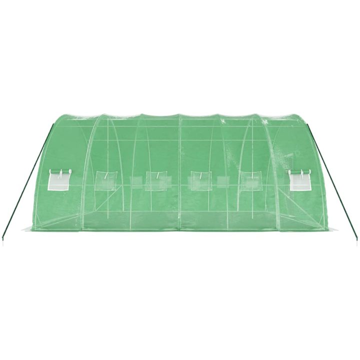 Växthus med stålram grön 36 m² vidaXL 6 x 6 x 2.85 m – bild 5