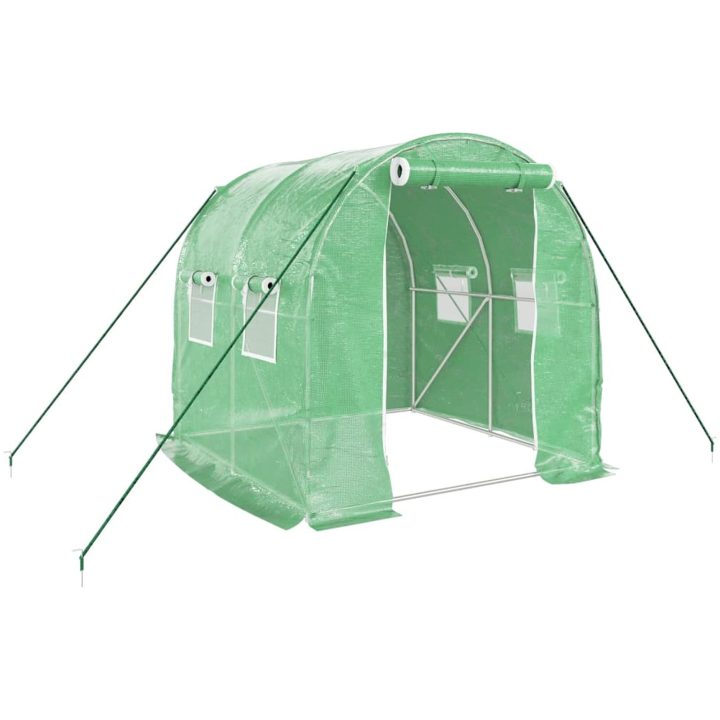 Växthus med stålram grön 4 m² vidaXL 2 x 2 x 2 m – bild 2