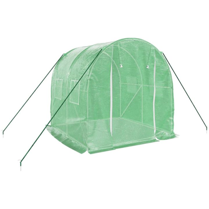 Växthus med stålram grön 4 m² vidaXL 2 x 2 x 2 m – bild 3