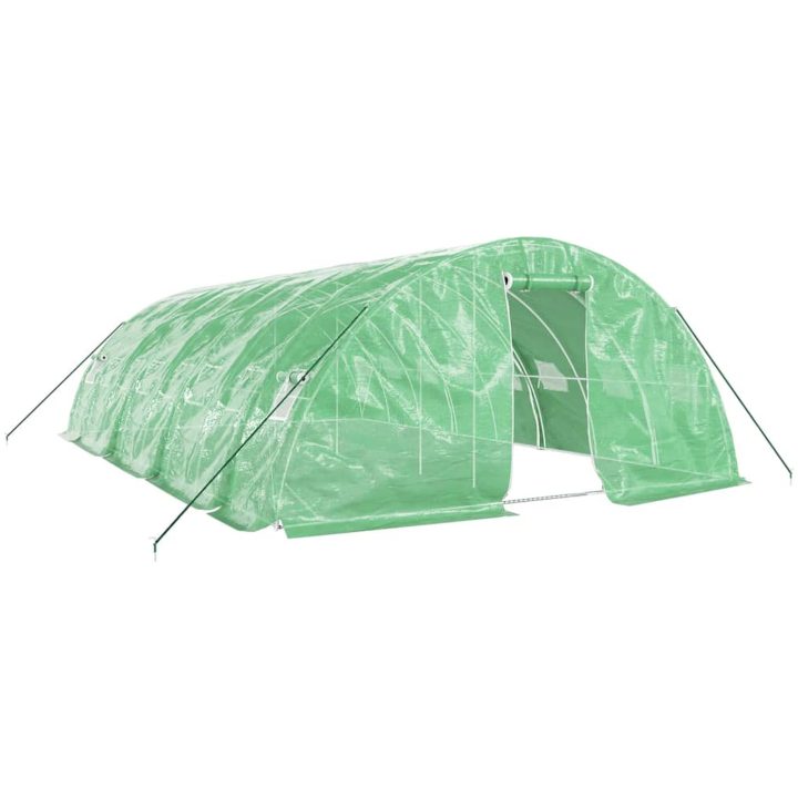 Växthus med stålram grön 40 m² vidaXL 8 x 5 x 2.3 m – bild 2