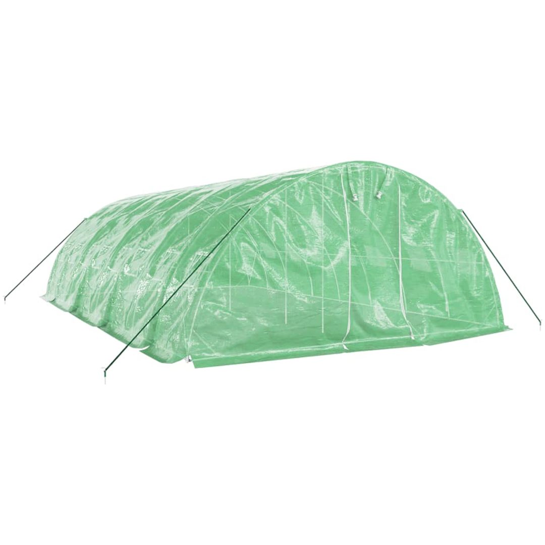 Växthus med stålram grön 40 m² vidaXL 8 x 5 x 2.3 m – bild 3