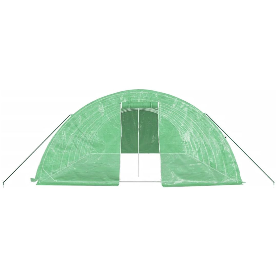 Växthus med stålram grön 40 m² vidaXL 8 x 5 x 2.3 m – bild 4