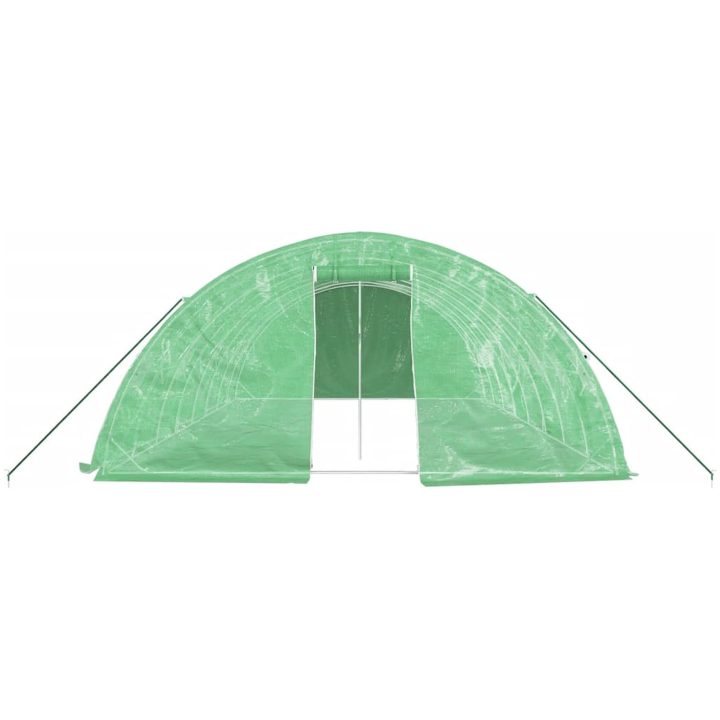 Växthus med stålram grön 40 m² vidaXL 8 x 5 x 2.3 m – bild 4