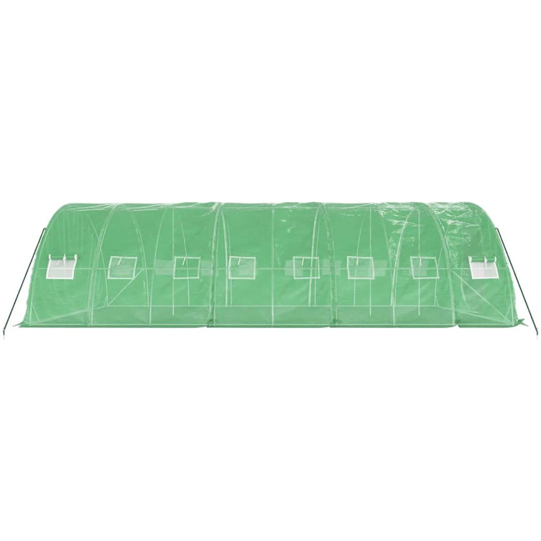 Växthus med stålram grön 40 m² vidaXL 8 x 5 x 2.3 m – bild 5