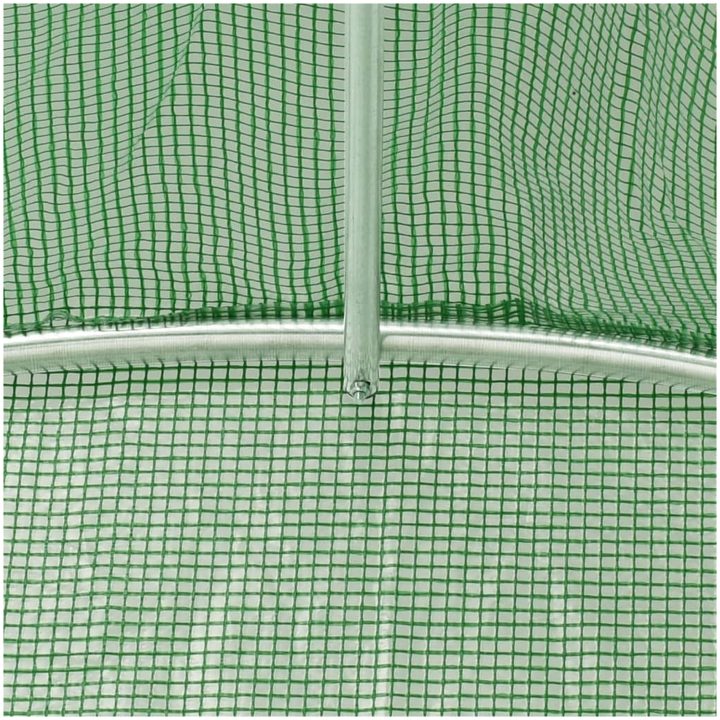 Växthus med stålram grön 42 m² vidaXL 14 x 3 x 2 m – bild 9