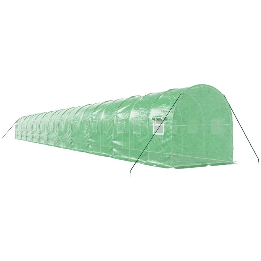 Växthus med stålram grön 44 m² vidaXL 22 x 2 x 2 m – bild 6