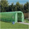 Växthus med stålram grön 44 m² vidaXL 22 x 2 x 2 m – miniatyr 1