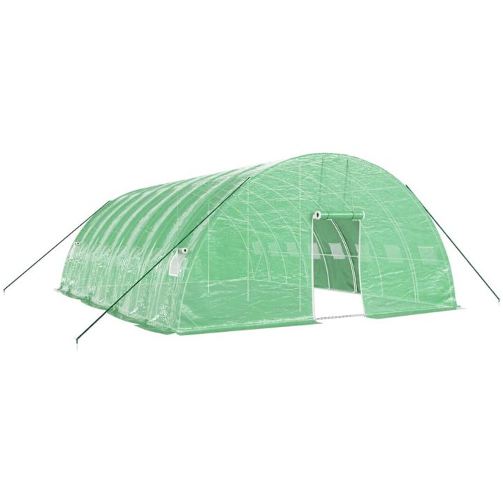 Växthus med stålram grön 48 m² vidaXL 8 x 6 x 2.85 m – bild 2