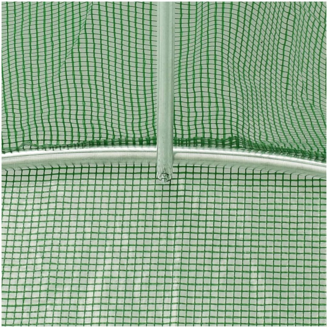 Växthus med stålram grön 48m² vidaXL 24 x 2 x 2 m – bild 9