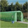 Växthus med stålram grön 48m² vidaXL 24 x 2 x 2 m – miniatyr 1