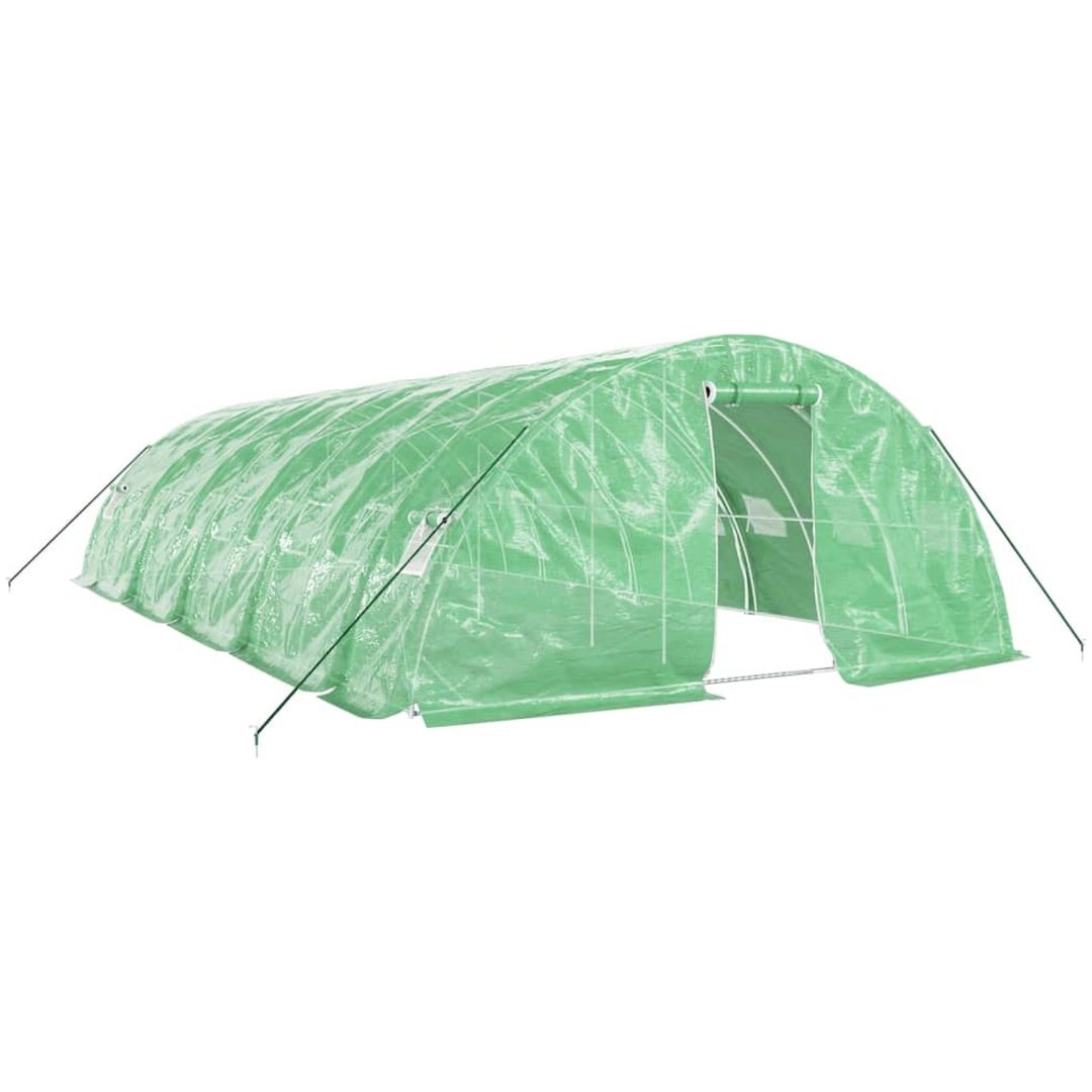 Växthus med stålram grön 50 m² vidaXL 10 x 5 x 2.3 m – bild 2