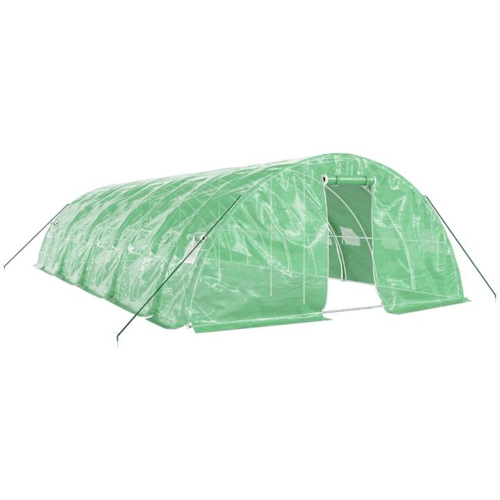 Växthus med stålram grön 50 m² vidaXL 10 x 5 x 2.3 m – bild 2