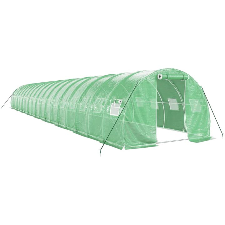Växthus med stålram grön 54 m² vidaXL 18 x 3 x 2 m – bild 2