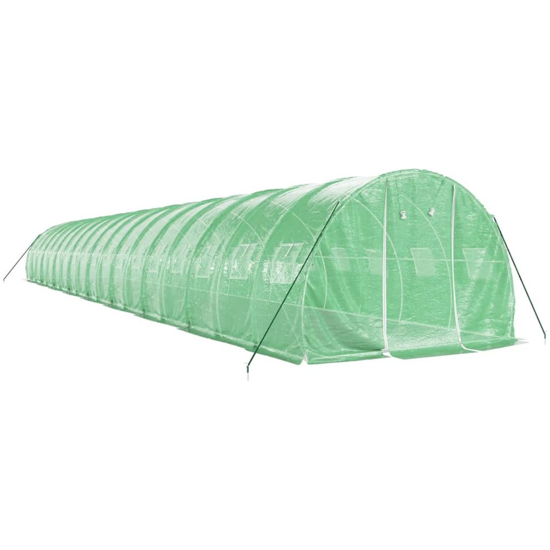 Växthus med stålram grön 54 m² vidaXL 18 x 3 x 2 m – bild 3