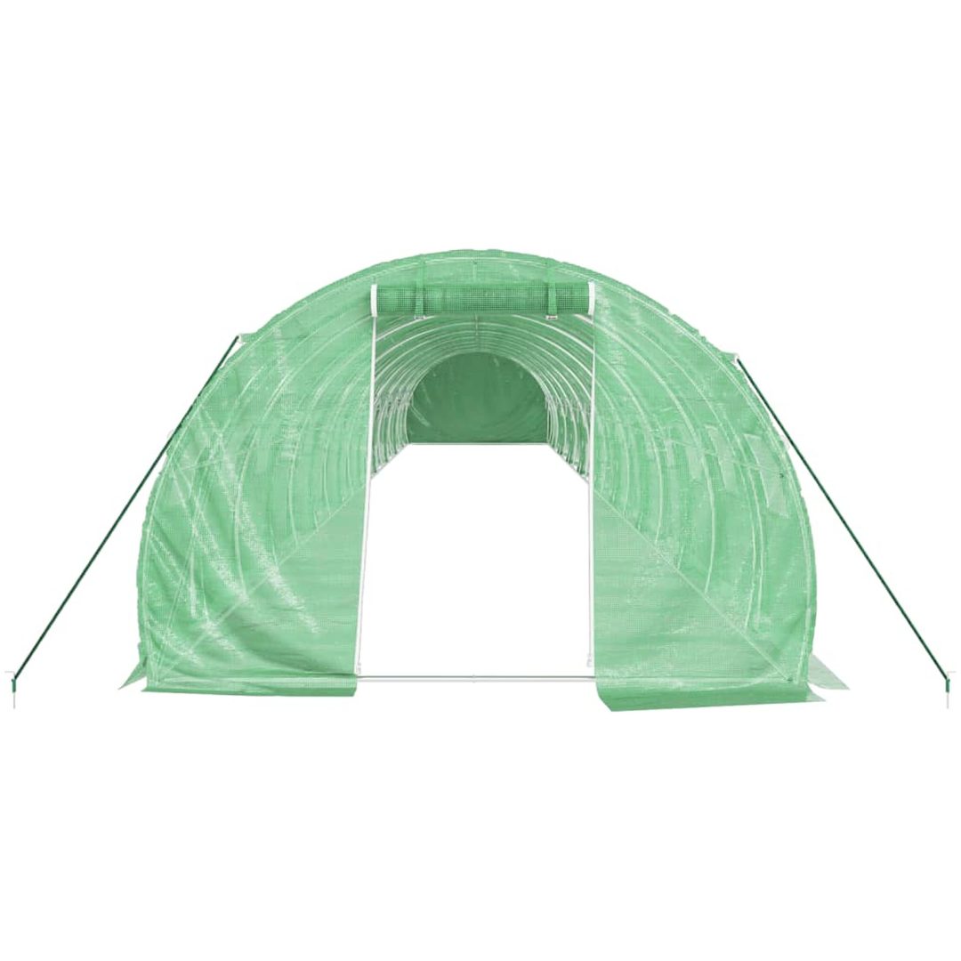 Växthus med stålram grön 54 m² vidaXL 18 x 3 x 2 m – bild 4