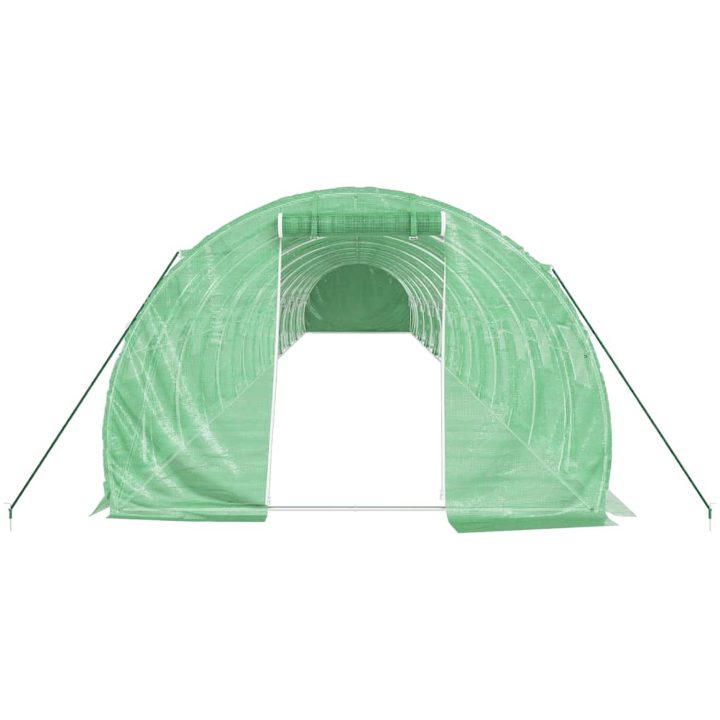 Växthus med stålram grön 54 m² vidaXL 18 x 3 x 2 m – bild 4