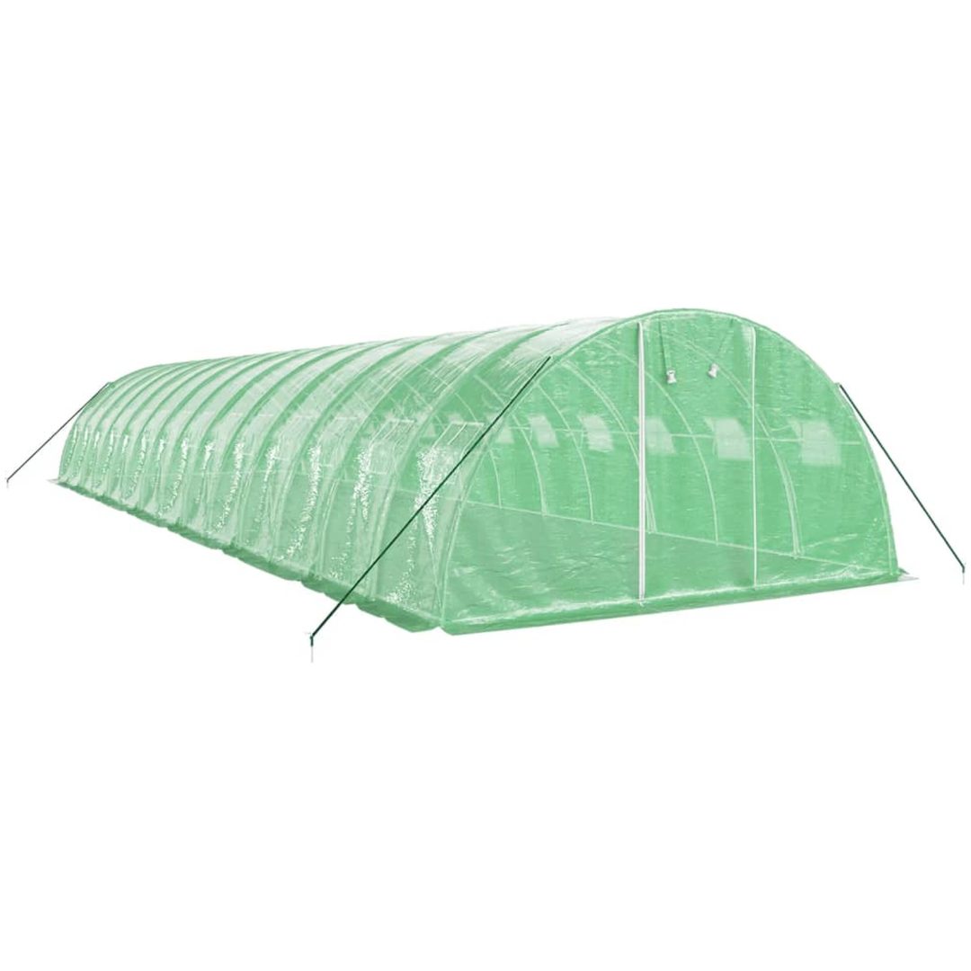 Växthus med stålram grön 56 m² vidaXL 14 x 4 x 2 m – bild 3