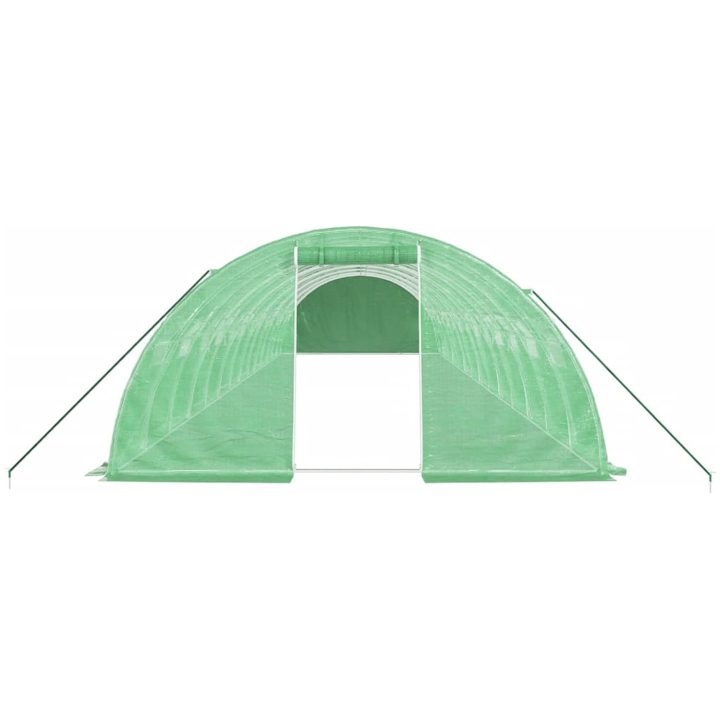 Växthus med stålram grön 56 m² vidaXL 14 x 4 x 2 m – bild 4