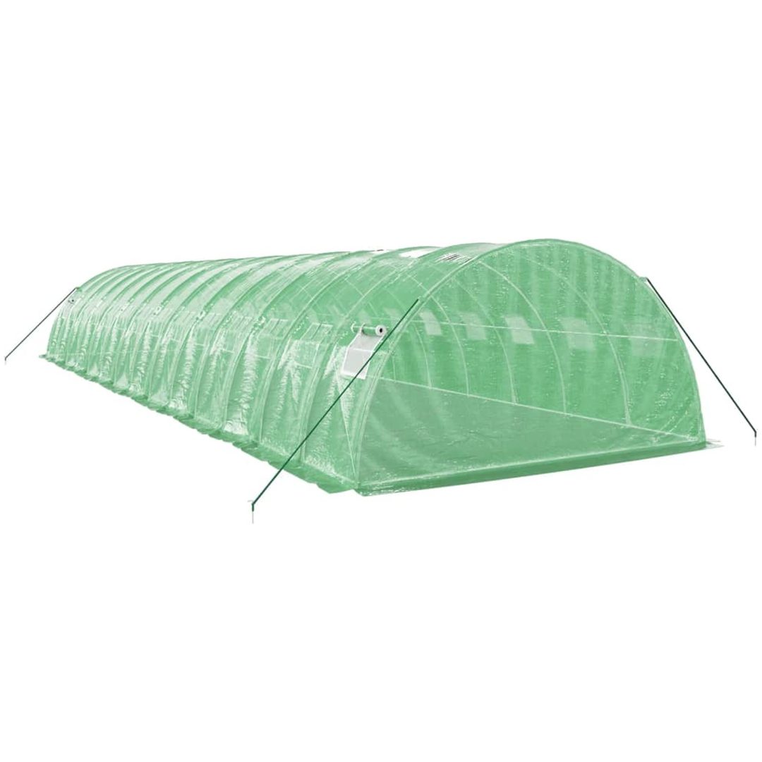Växthus med stålram grön 56 m² vidaXL 14 x 4 x 2 m – bild 6