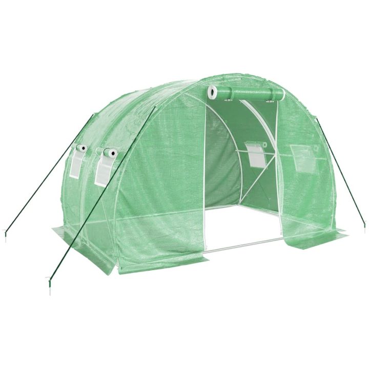 Växthus med stålram grön 6 m² vidaXL 3 x 2 x 2 m – bild 2
