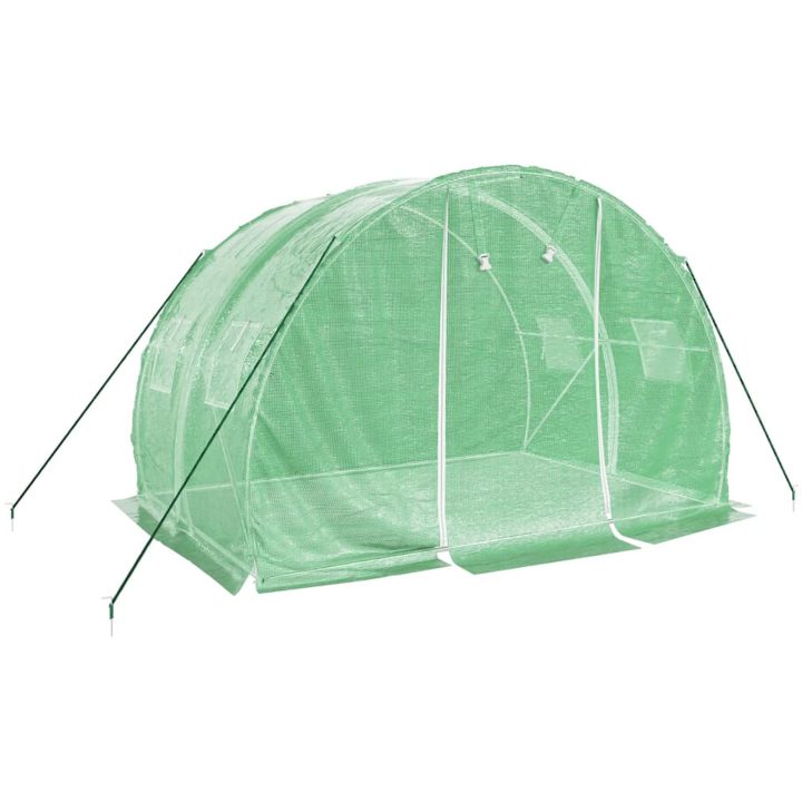 Växthus med stålram grön 6 m² vidaXL 3 x 2 x 2 m – bild 3